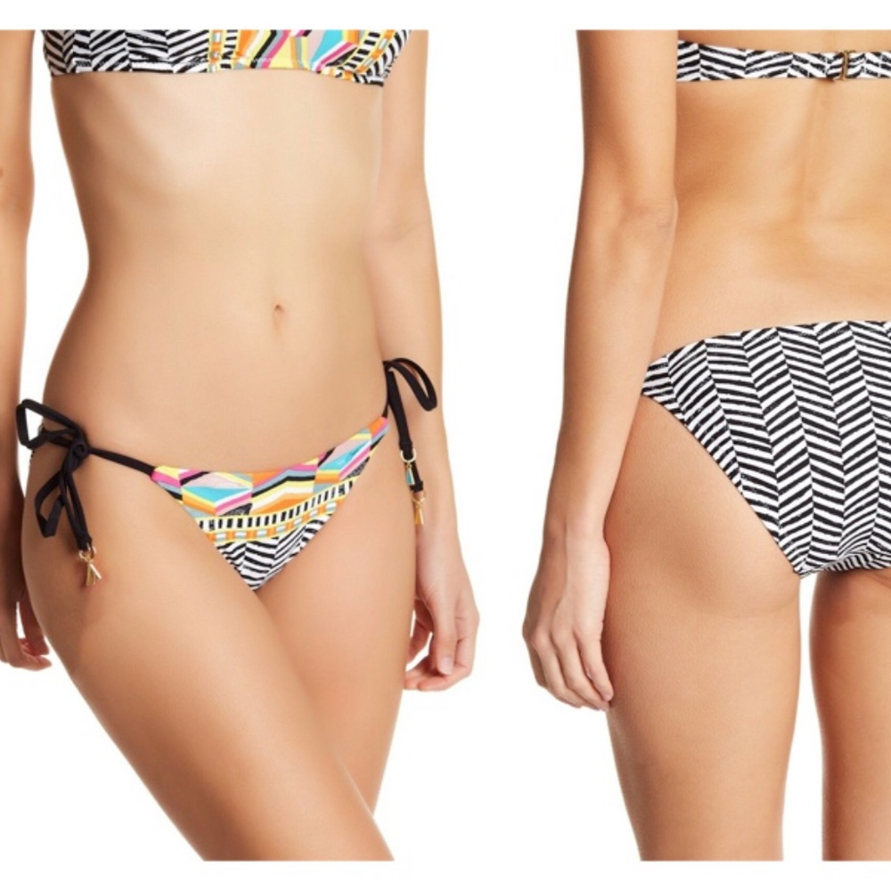 NEW Trina Turk Brasilia Print Side Tie Bikini Bottoms Size 6
